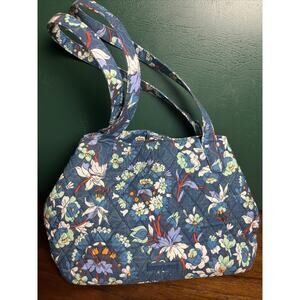 Vera Bradley Triple Compartment Shoulder Bag in Floral Bursts, Blue Green White